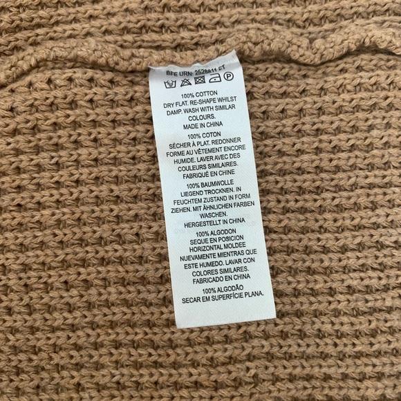 French Connection Waffle-Knit Boat Neck Sweater Women Size Medium, color BROWN - Picture 5 of 6